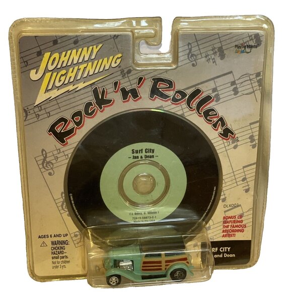 Johnny Lightning Other - Johnny Lightning Rock ‘n’ Rollers Woody with Jan and Dean Surf City CD NIB